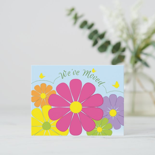 Fröhliche farbige Blume Wir haben Foto Postkarte v (Stehend Vorderseite)