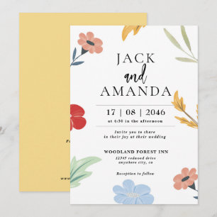 Fröhliche Farbige Hochzeitseinladungen Einladung