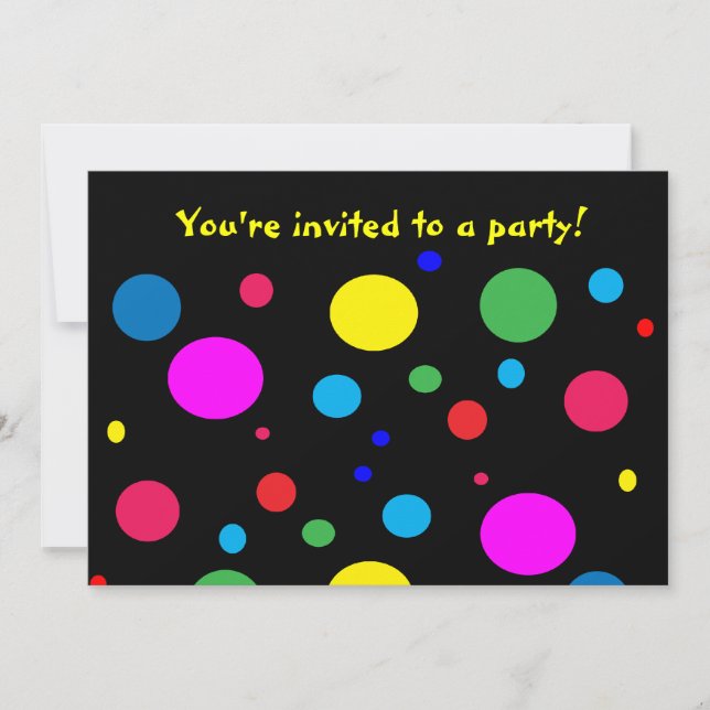 Fröhliche Farbkreise Einladung (Vorderseite)