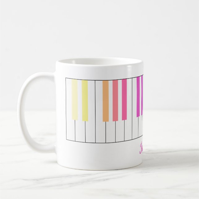 Fröhliche Farbstrahler Piano-Tasse Kaffeetasse (Links)