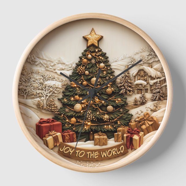 Fröhliche Feier des Weihnachtsbaums! Uhr (Vorderseite)