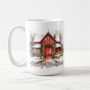 Fröhliche Feiertage Dekoratives Landhaus Kaffeetasse