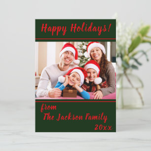 Fröhliche Feiertage Familienfoto Flache Weihnachts Feiertagskarte
