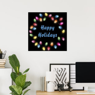 Fröhliche Feiertage Farbige & Festliche Weihnachts Poster