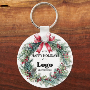Fröhliche Feiertage Geschäft-Logo-Geschenk für Kun Schlüsselanhänger