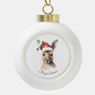 Fröhliche Feiertage, individuelles Weihnachts-Käng Keramik Kugel-Ornament