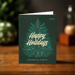 Fröhliche Feiertage Moderne Elegante Weihnachtsbau Feiertagskarte