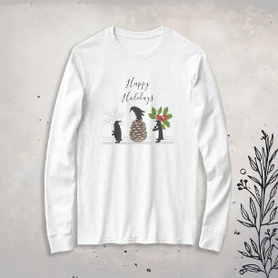 Fröhliche Feiertage Niedlicher Lustiger Pinguin We T-Shirt