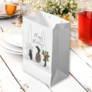 Fröhliche Feiertage Niedlicher Lustiger Weihnachts Mittlere Geschenktüte