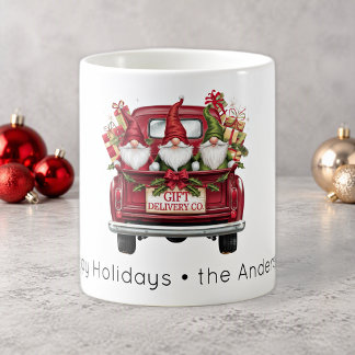 Fröhliche Feiertage Rote Lieferwagen Liebenswerte Kaffeetasse