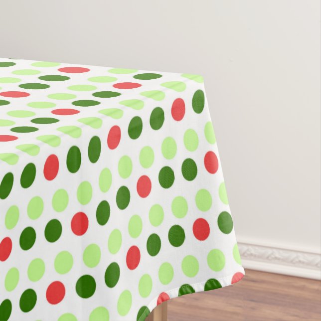 Fröhliche Feiertags-Polka-Punkte Tischdecke (Beispiel)