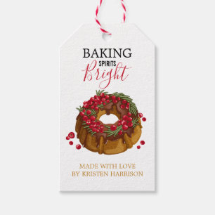 Fröhliche Festtags-Cake-Kunst mit süßen Motiven Geschenkanhänger