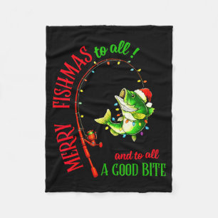 Fröhliche Fisch-Weihnachten an alle lustigen Fisch Fleecedecke