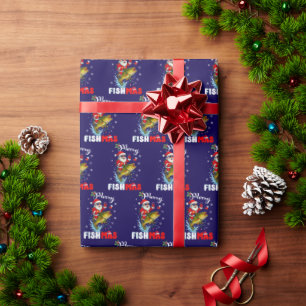 Fröhliche Fisch-Weihnachten Angel-Weihnachtsgesche Geschenkpapier