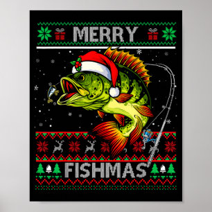 Fröhliche Fisch-Weihnachten B Fisch Angel Weihnach Poster