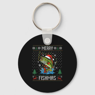 Fröhliche Fisch-Weihnachten B Fisch Angel Weihnach Schlüsselanhänger