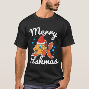 Fröhliche Fisch-Weihnachten Barsch-Angeln Xmas-Fis T-Shirt