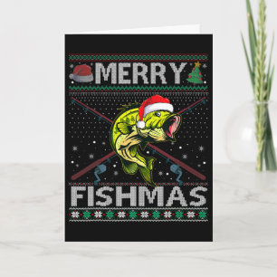 Fröhliche Fisch-Weihnachten Byss Fisch Angeln Weih Karte