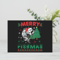 Fröhliche Fisch-Weihnachten Fisch-Angeln Vater Fis