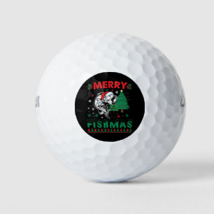 Fröhliche Fisch-Weihnachten Fisch-Angeln Vater Fis Golfball
