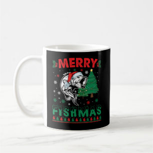 Fröhliche Fisch-Weihnachten Fisch-Angeln-Vater Fis Kaffeetasse