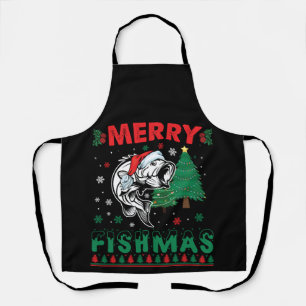 Fröhliche Fisch-Weihnachten Fisch-Angeln-Vater Fis Schürze