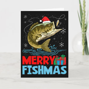 Fröhliche Fisch-Weihnachten Fischen Ferien Karte
