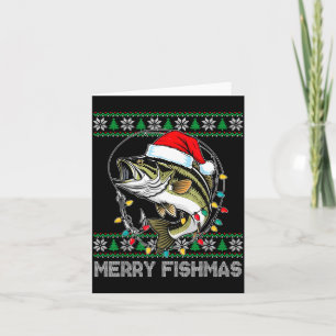 Fröhliche Fisch-Weihnachten Lustige B Angeln Weihn Karte
