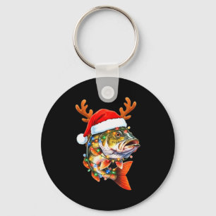 Fröhliche Fisch-Weihnachten Lustige B Angeln Weihn Schlüsselanhänger