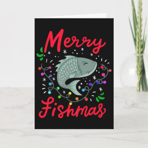 Fröhliche Fisch-Weihnachten Lustige Weihnachtsbaum Karte
