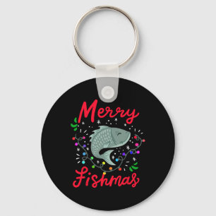 Fröhliche Fisch-Weihnachten Lustige Weihnachtsbaum Schlüsselanhänger