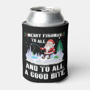 Fröhliche Fisch-Weihnachten Lustiger Fisch Angel-F Dosenkühler