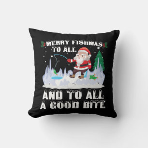 Fröhliche Fisch-Weihnachten Lustiger Fisch Angel-F Kissen