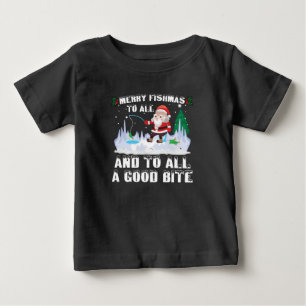 Fröhliche Fisch-Weihnachten Lustiger Fisch Angler Baby T-shirt