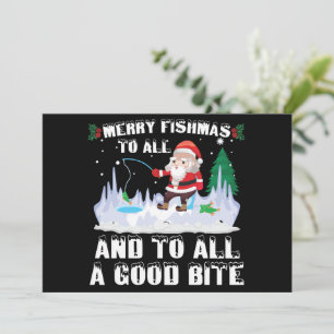 Fröhliche Fisch-Weihnachten Lustiger Fisch Angler Einladung