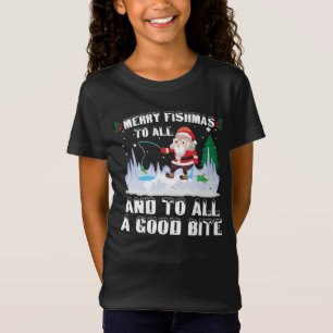Fröhliche Fisch-Weihnachten Lustiger Fisch Angler T-Shirt