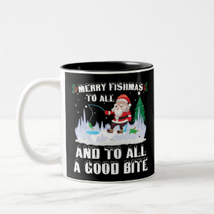 Fröhliche Fisch-Weihnachten Lustiger Fisch Angler Zweifarbige Tasse