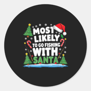 Fröhliche Fisch-Weihnachten Lustiger Fisch Weihnac Runder Aufkleber