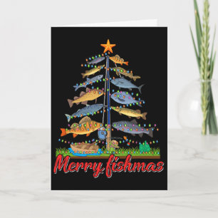 Fröhliche Fisch-Weihnachten Lustiger Fischer Weihn Karte