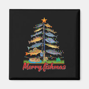 Fröhliche Fisch-Weihnachten Lustiger Fischer Weihn Magnet