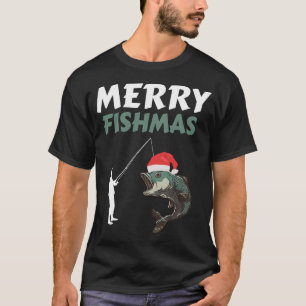 Fröhliche Fisch-Weihnachten Lustiger Fischer Weihn T-Shirt