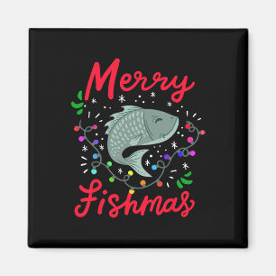 Fröhliche Fisch-Weihnachten Lustiger Weihnachtsbau Magnet
