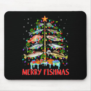 Fröhliche Fisch-Weihnachten Lustiger Weihnachtsbau Mousepad