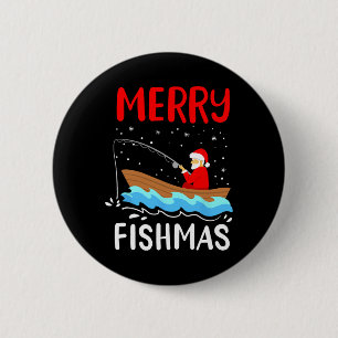 Fröhliche Fisch-Weihnachten Lustiges Weihnachten S Button