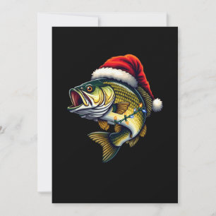 Fröhliche Fisch-Weihnachten Santa Angler Lustiger  Einladung