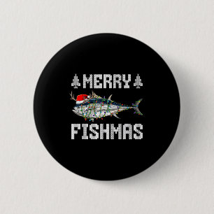 Fröhliche Fisch-Weihnachten Thunfisch Weihnachten Button