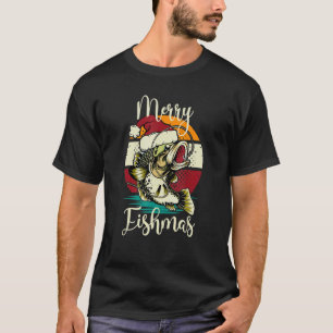 Fröhliche Fisch-Weihnachten Xmas-Barsch-Angeln W T-Shirt