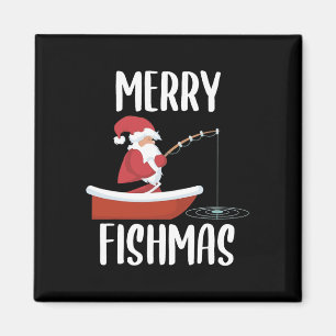 Fröhliche Fischweihnacht Lustiger Weihnachtsmann A Magnet
