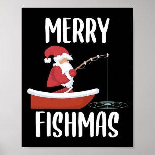 Fröhliche Fischweihnacht Lustiger Weihnachtsmann A Poster