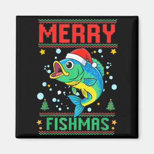 Fröhliche Fischweihnachten B Fisch Angel Weihnacht Magnet